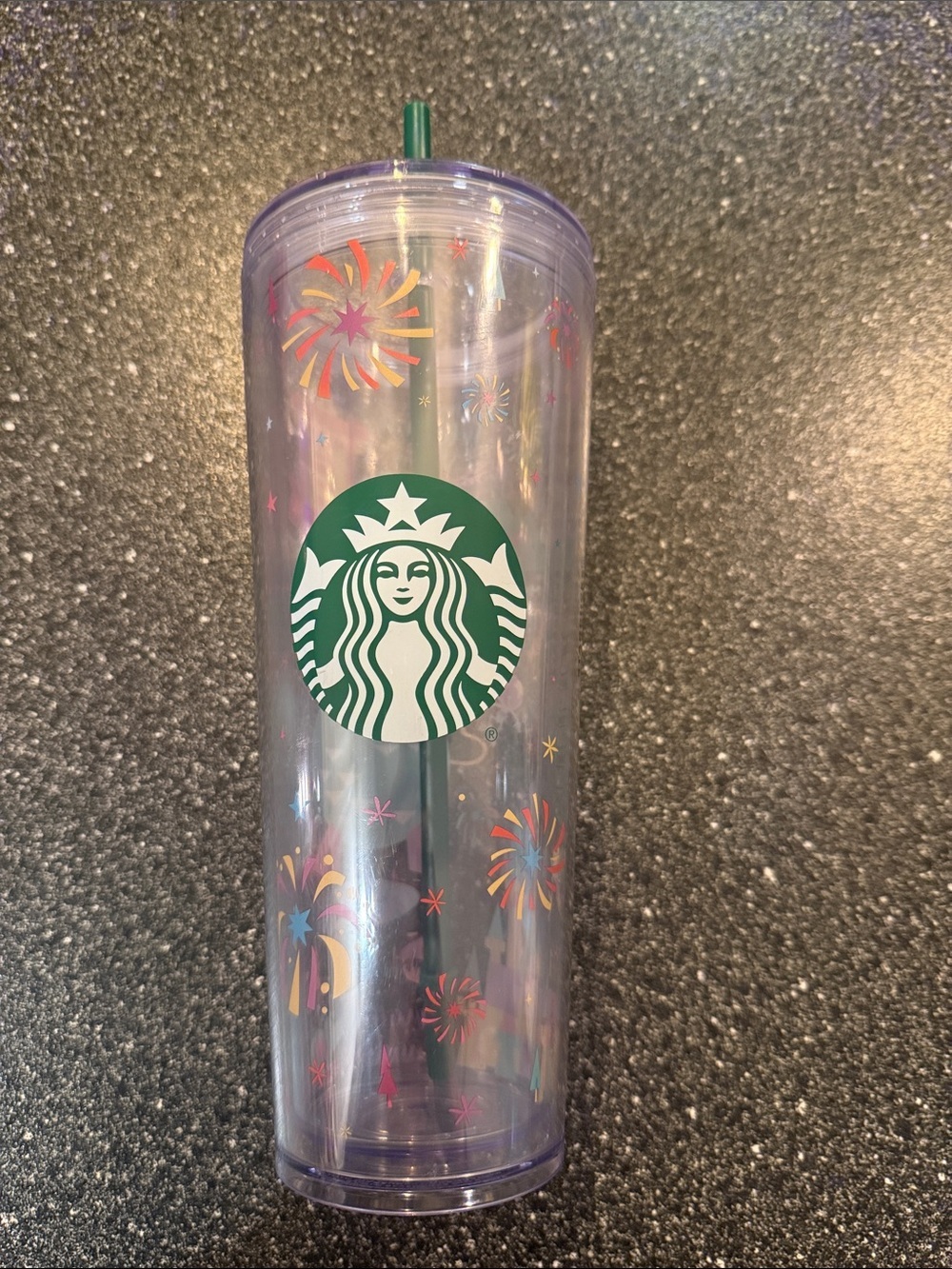 Starbucks Disney World Parks Tumbler with Green Straw